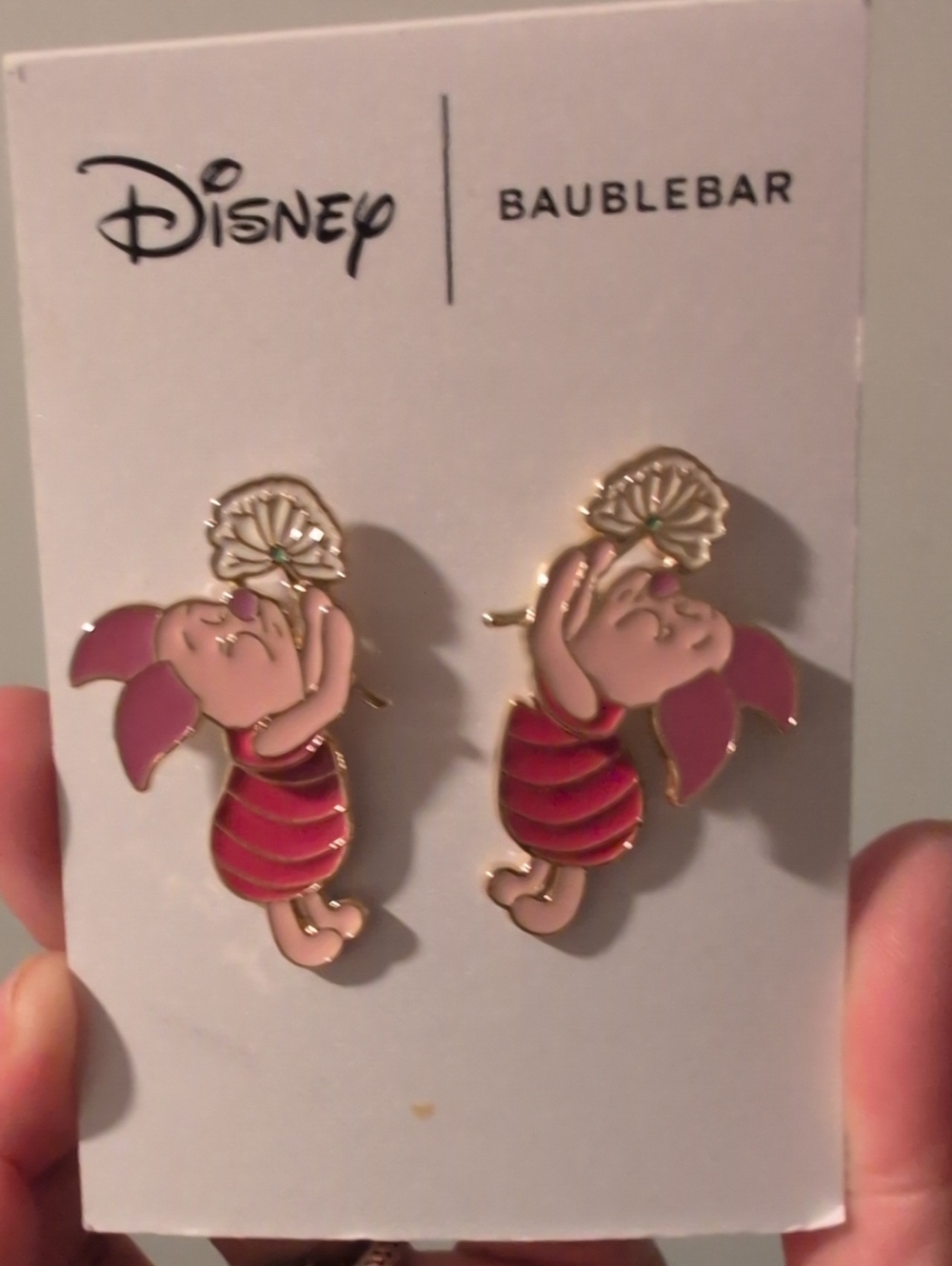 BaubleBar Pink Disney Piglet Enamel Stud Earrings